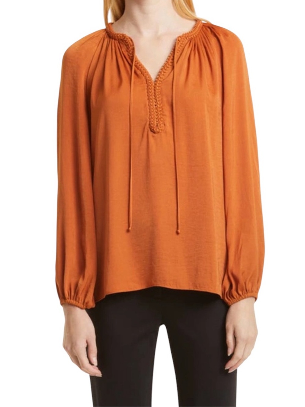 KOBI HALPERIN Rosa Braided Trim Cotton blouse